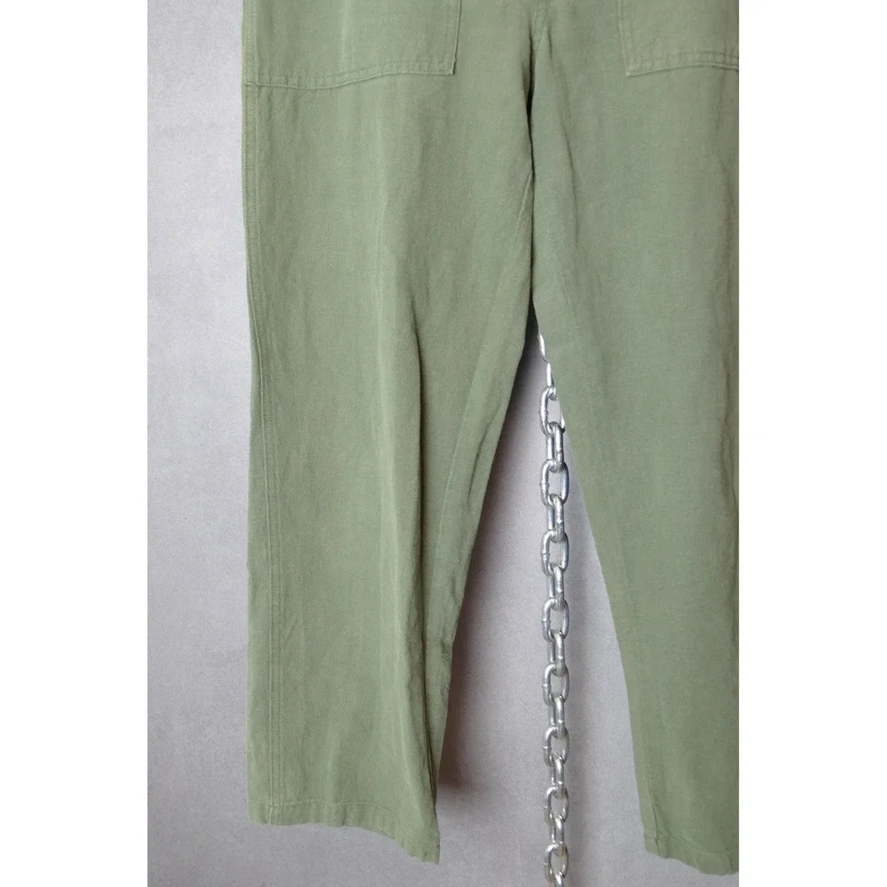 M/SF/T Mad Minds Utility Pants Mens M Olive Green Cotton‎ Linen Blend Casual